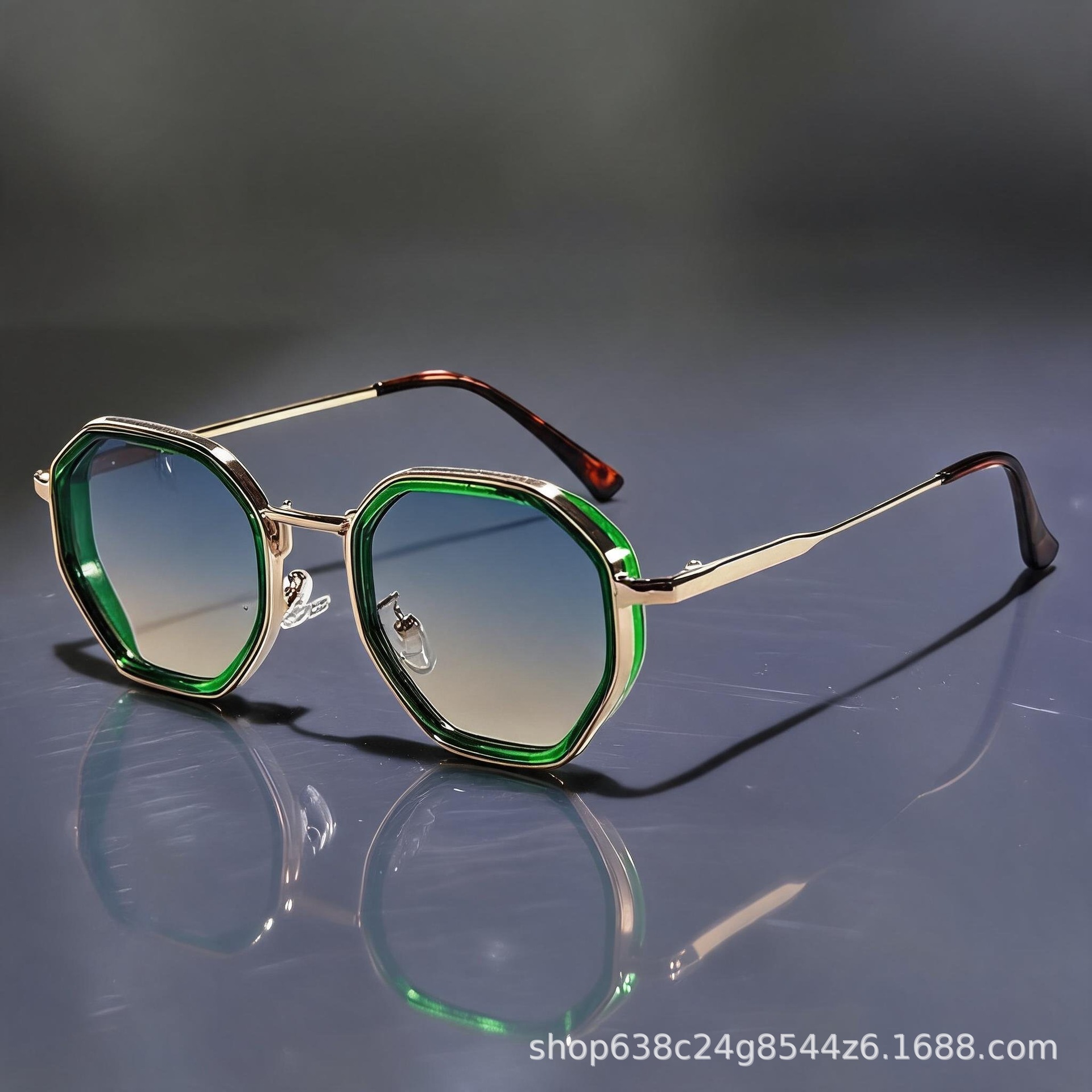 Street Fashion High End - Óculos de Sol Retrô de Metal