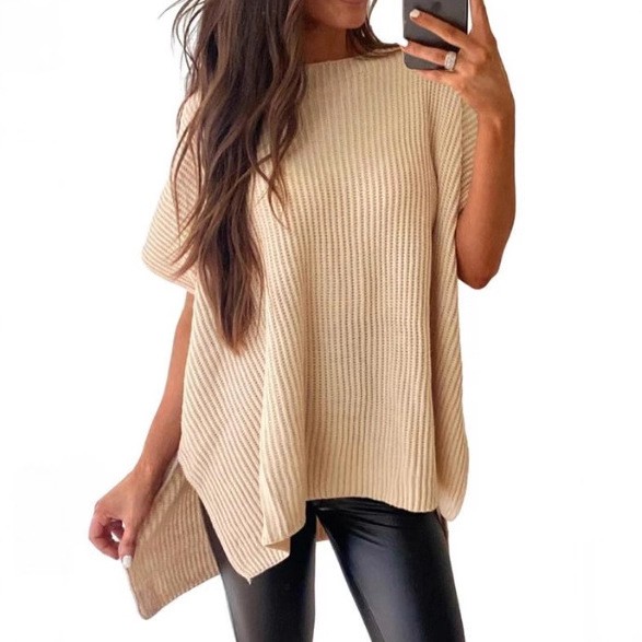 Longline Tee Oversized - Camiseta Casual de Chenille Oversized, Camisetas
