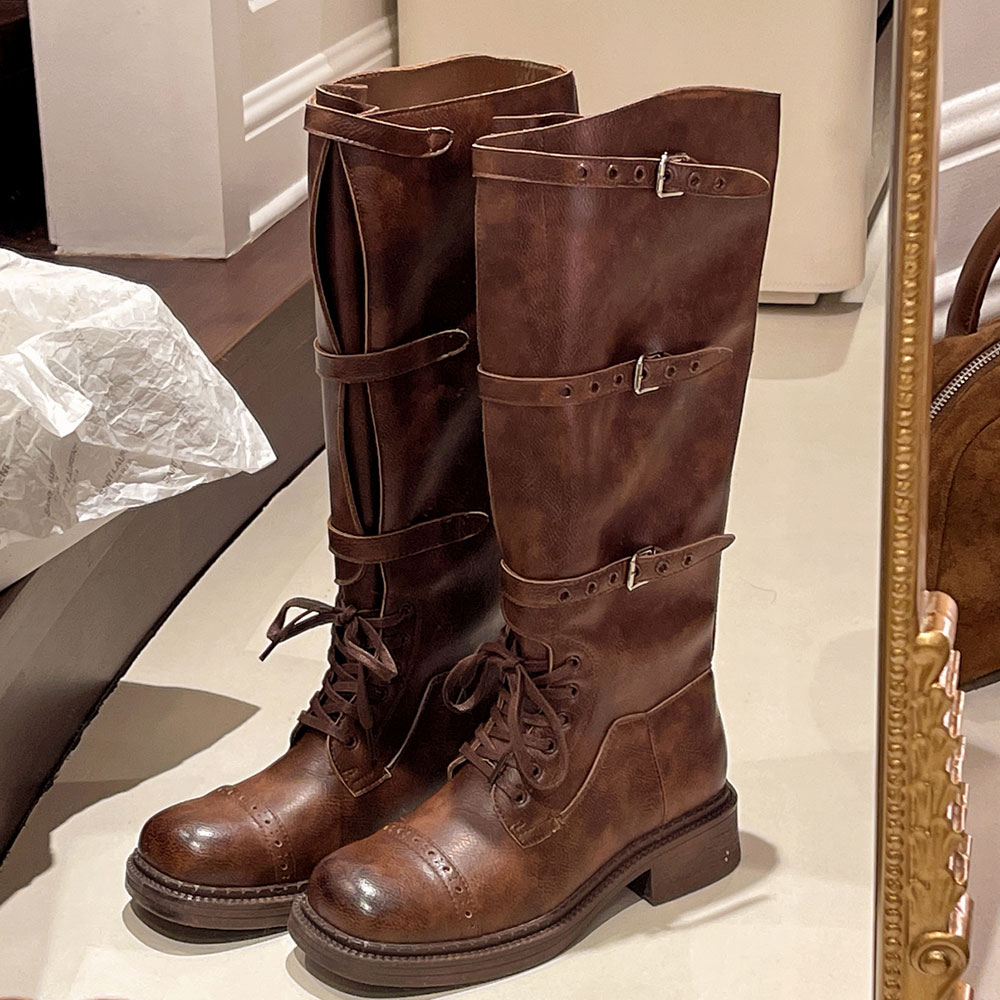 Street Fashion Designer - Botas altas de joelho femininas vintage