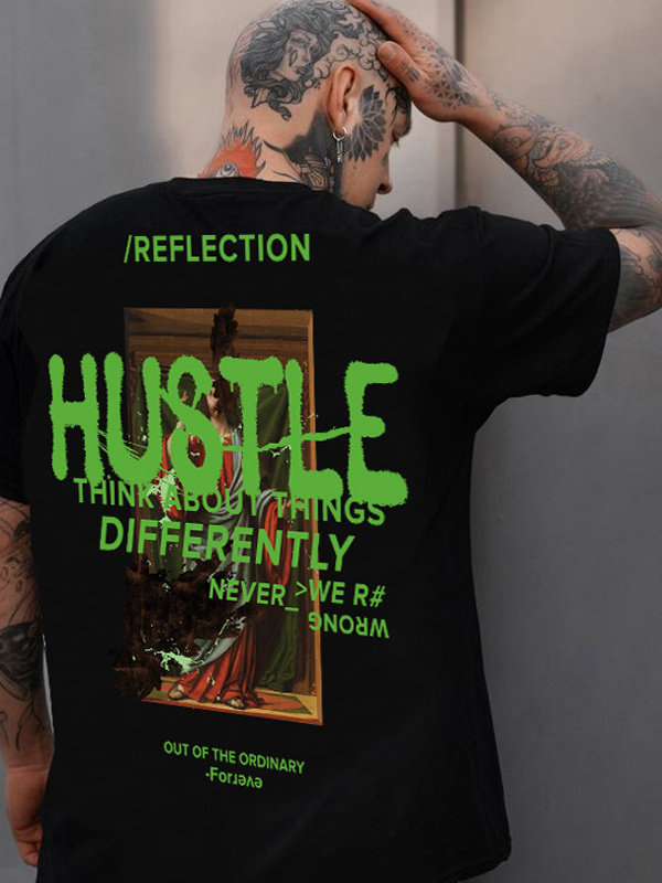 Street Fashion Graffiti - Camiseta de Algodão de Manga Curta