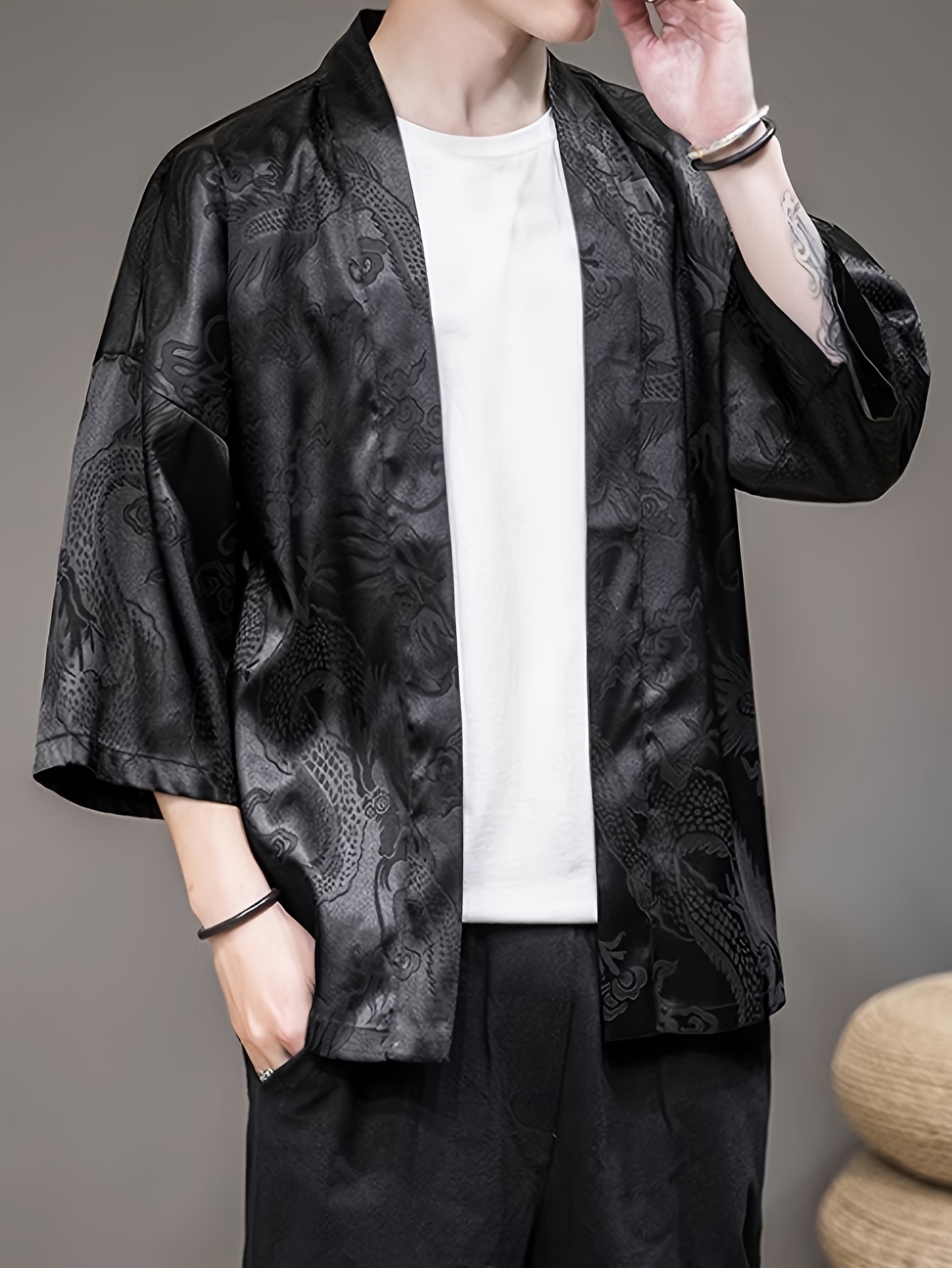 Street Fashion Designer - Kimono Masculino de Verão 2026 com