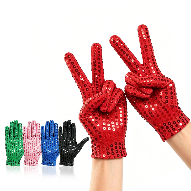 Street Fashion Gloves - Luvas de Lantejoulas para Festivais, Estilo