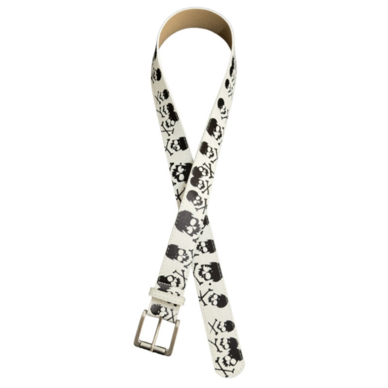 Street Fashion Reference - Cinto cintura com design caveira pintado