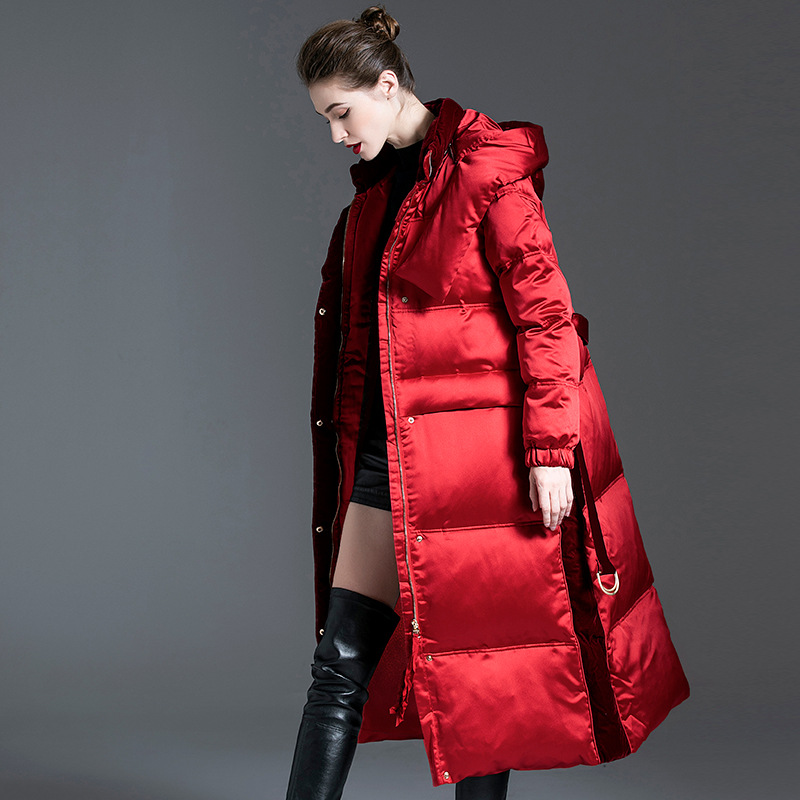 Street Fashion High End - Casaco longo com capuz de pato
