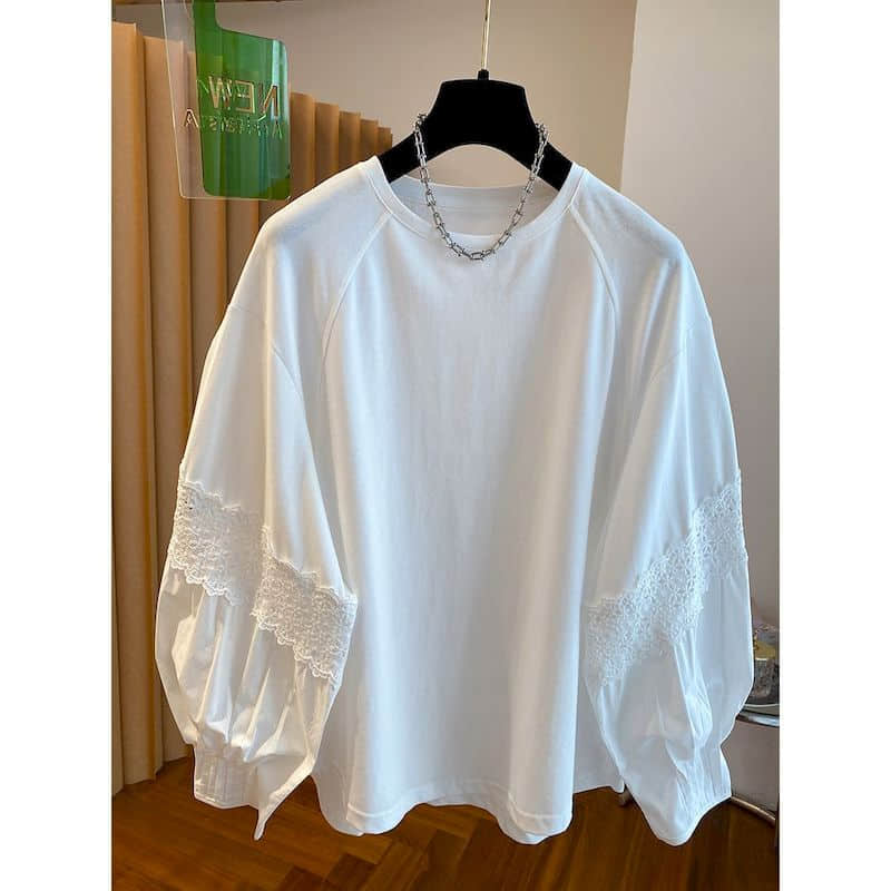 Longline Tee Oversized - Camisetas Sólidas para Mulheres, Oversized, com