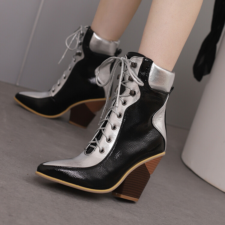 Street Fashion Urban - Botas de tornozelo de couro de