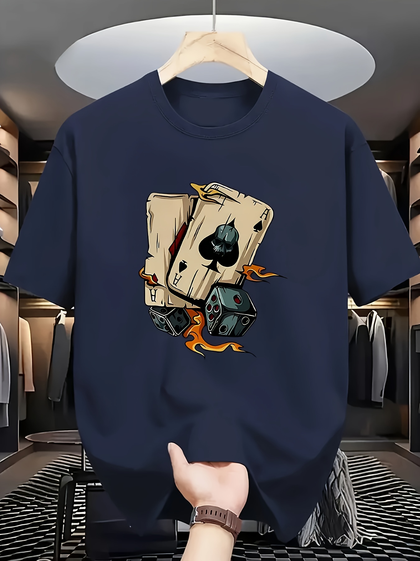Street Fashion Urban - Camiseta Gráfica Casual Masculina - Tecido