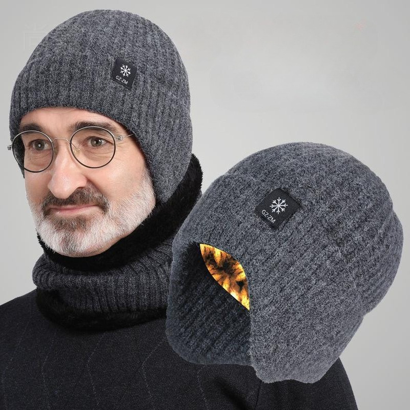Street Fashion Gloves - Boné Masculino de Inverno de Tricô