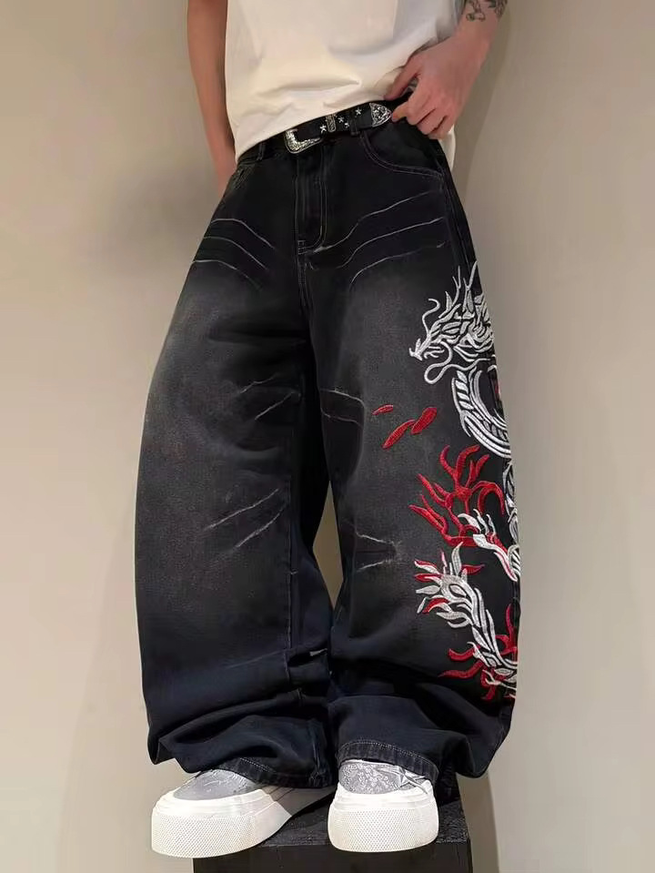 Jeans bordados com novo design - Street Fashion High End avaliação e preço