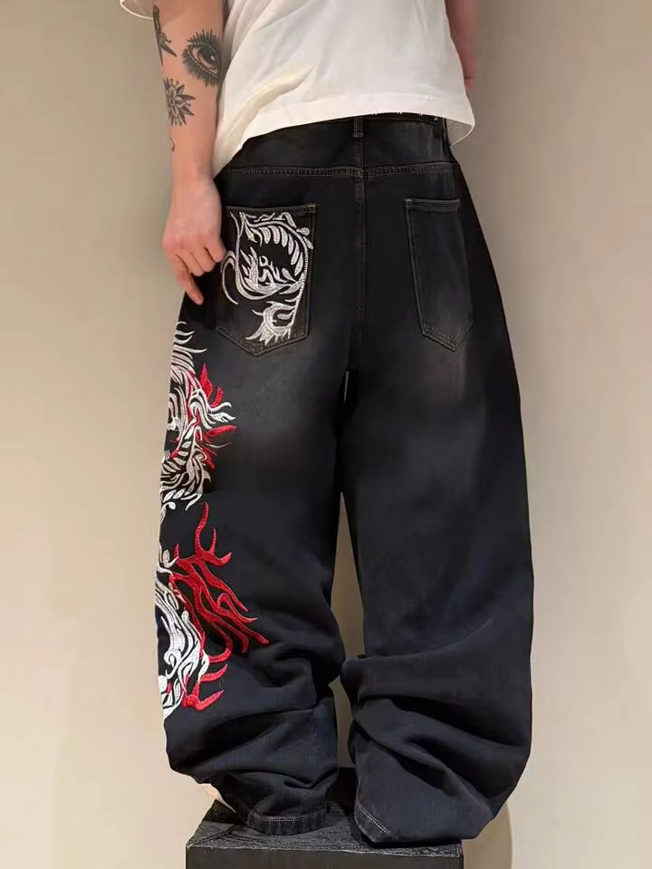 Jeans bordados com novo design - Street Fashion High End avaliação e preço
