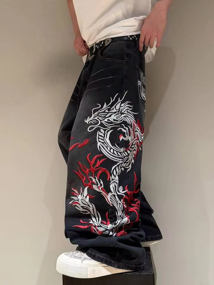 Jeans bordados com novo design - Street Fashion High End avaliação e preço