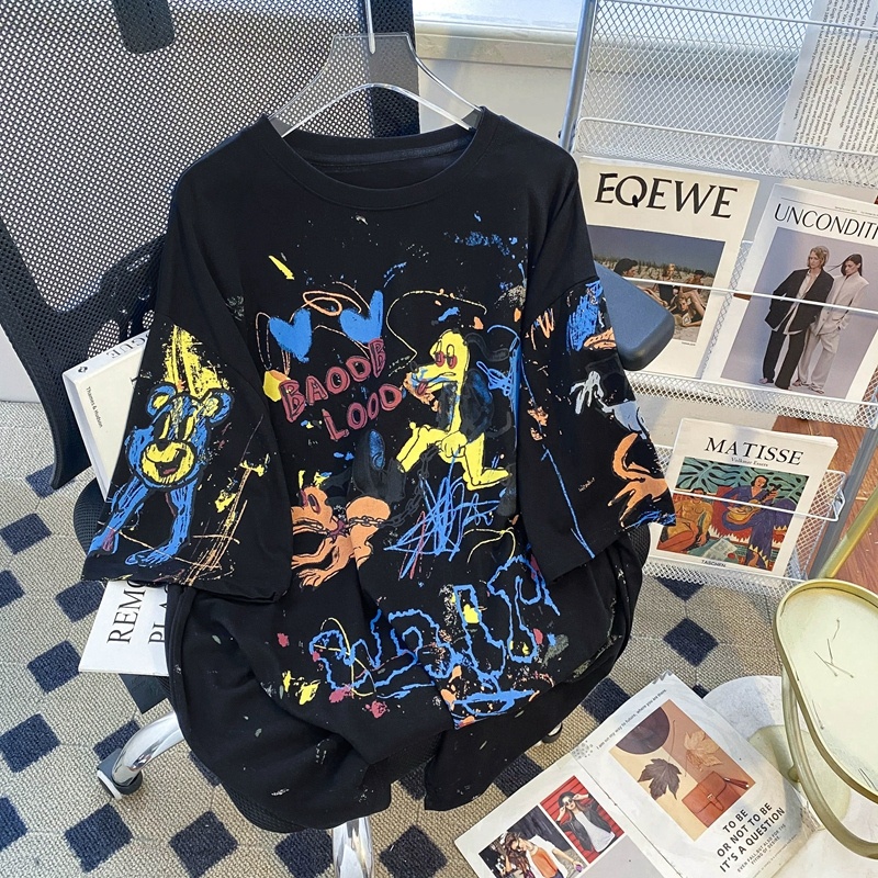 Camiseta Feminina Oversized de - Street Fashion Graffiti avaliação e preço