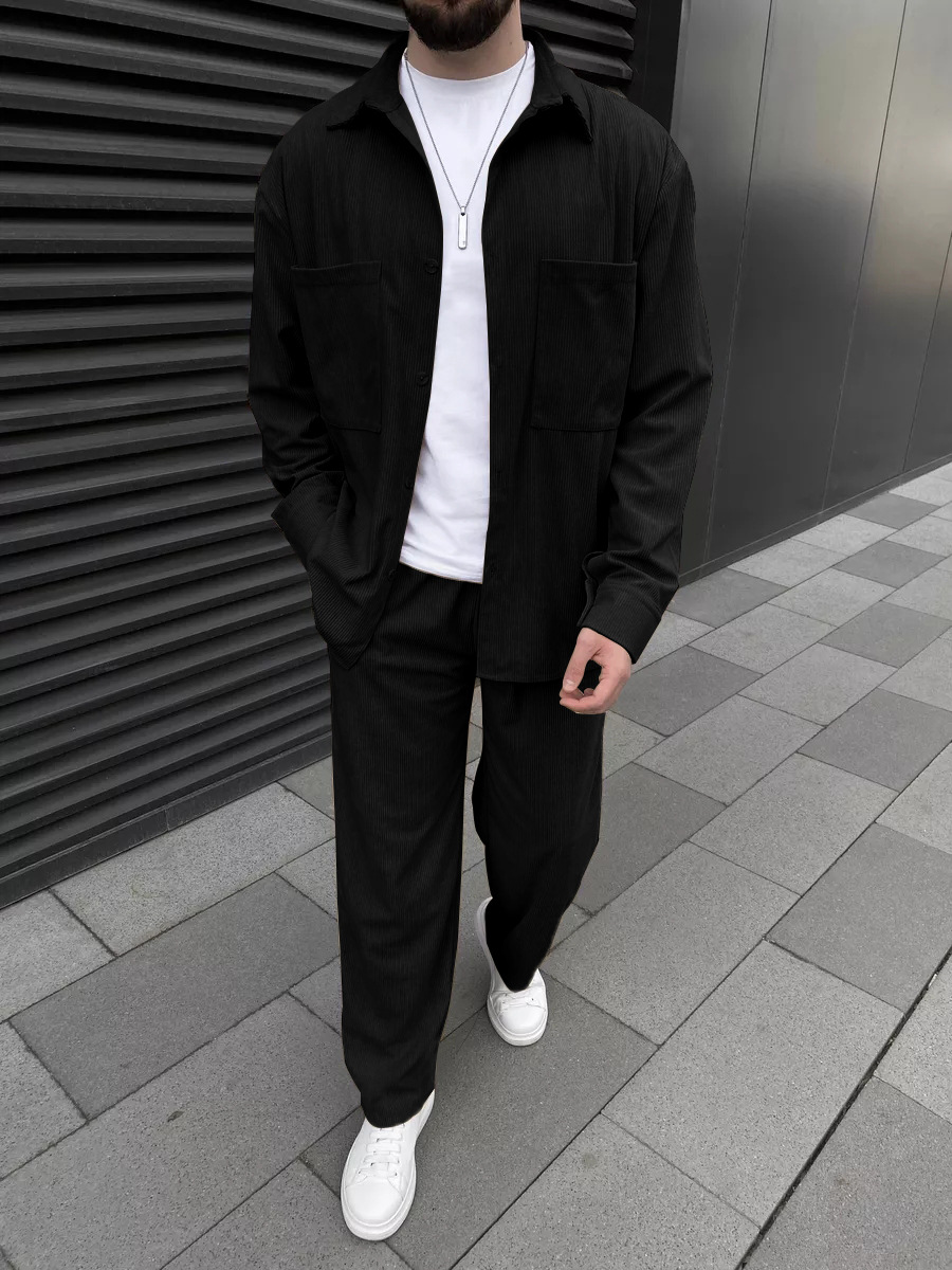 Conjunto Masculino de Corduroy - Street Fashion Casual avaliação e preço
