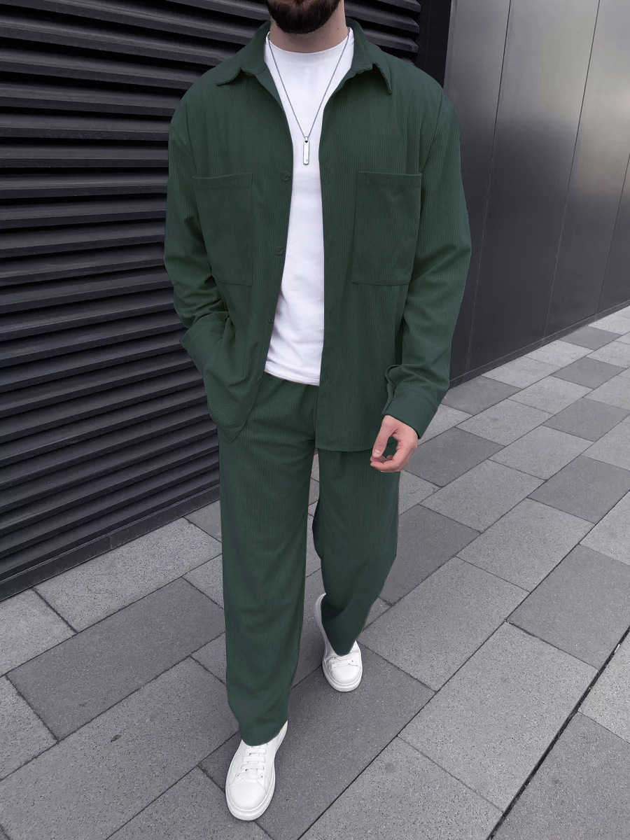 Conjunto Masculino de Corduroy - Street Fashion Casual avaliação e preço