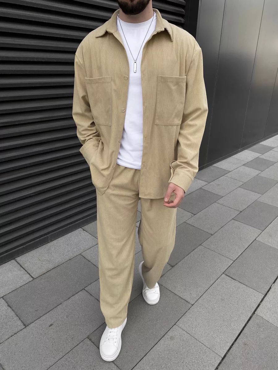 Conjunto Masculino de Corduroy - Street Fashion Casual avaliação e preço