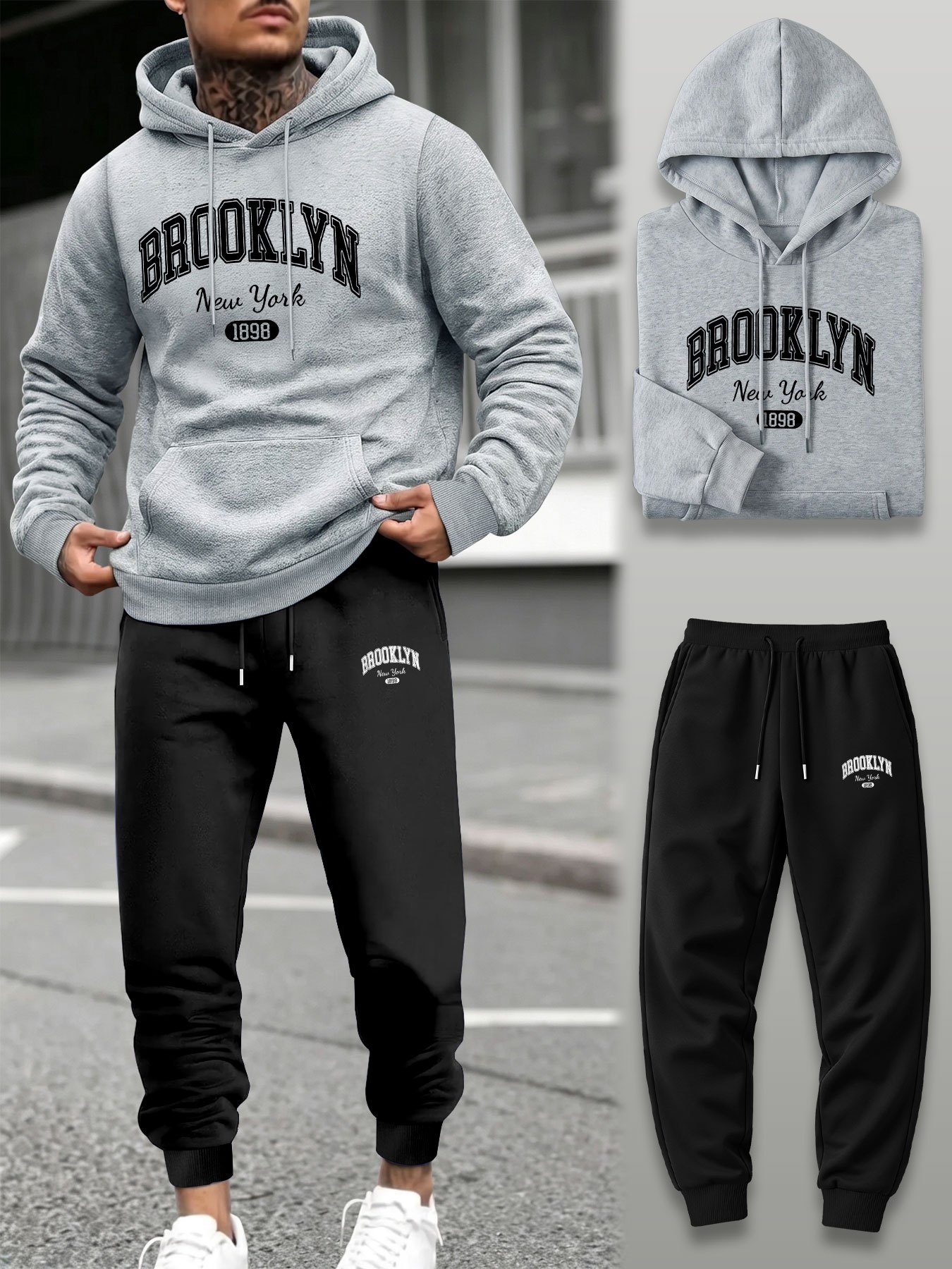 Conjunto de Moletom Masculino  - Street Fashion Casual avaliação e preço